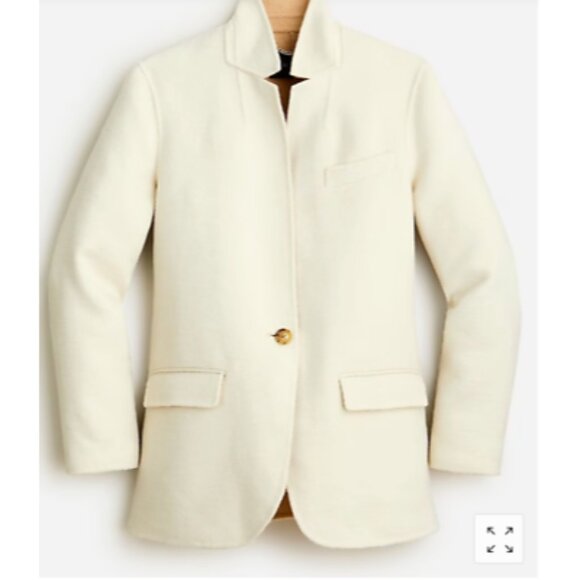 Leighton blazer-jacket in double-faced blend - Ivory/Camel Size 6 (Runs Large) - Picture 1 of 6